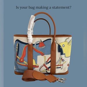 New Stylish Brown Leather Canvas Multicolor Crossbody Tote Bag  Removable Strap